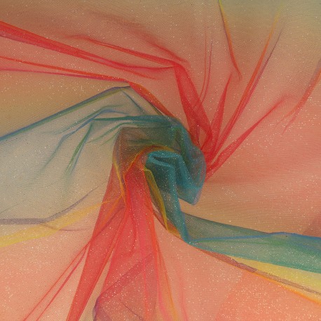 Tulle souple multicolore pailleté foncé