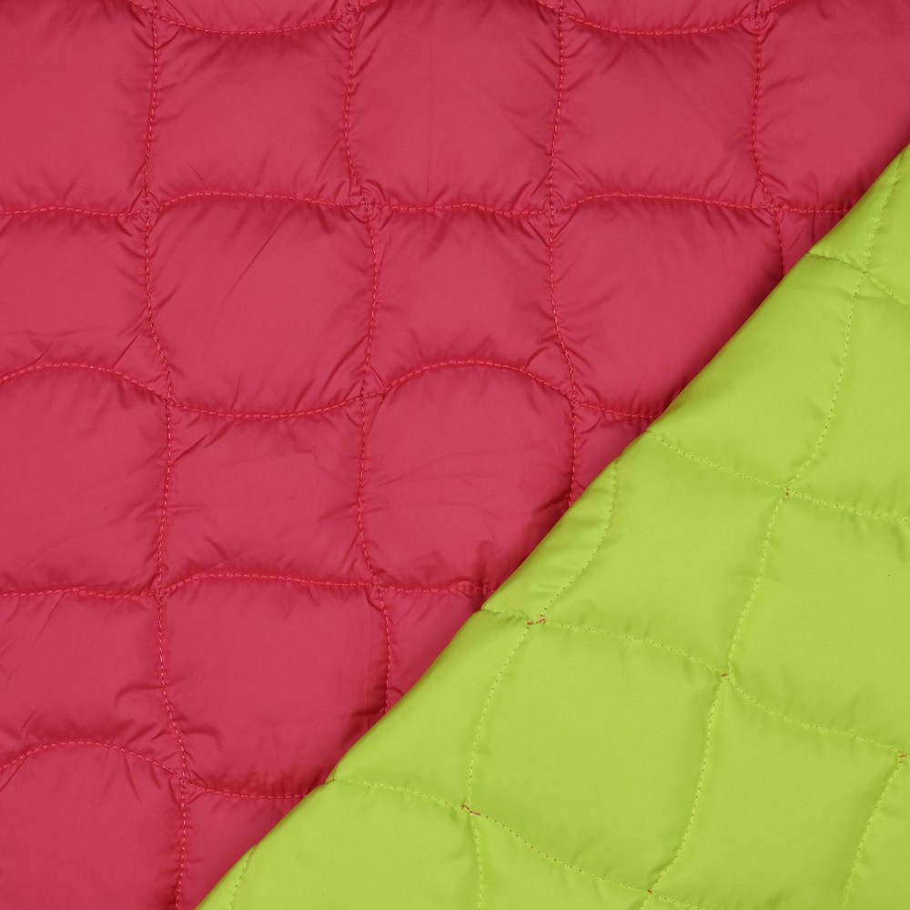 Matelassé double face rose et jaune fluo
