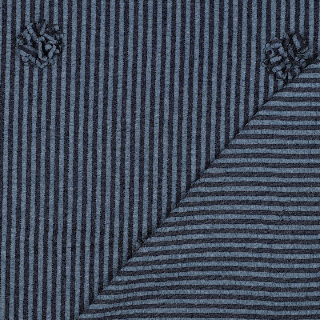 Viscose Seersucker rayé fleurs relief – Image 4