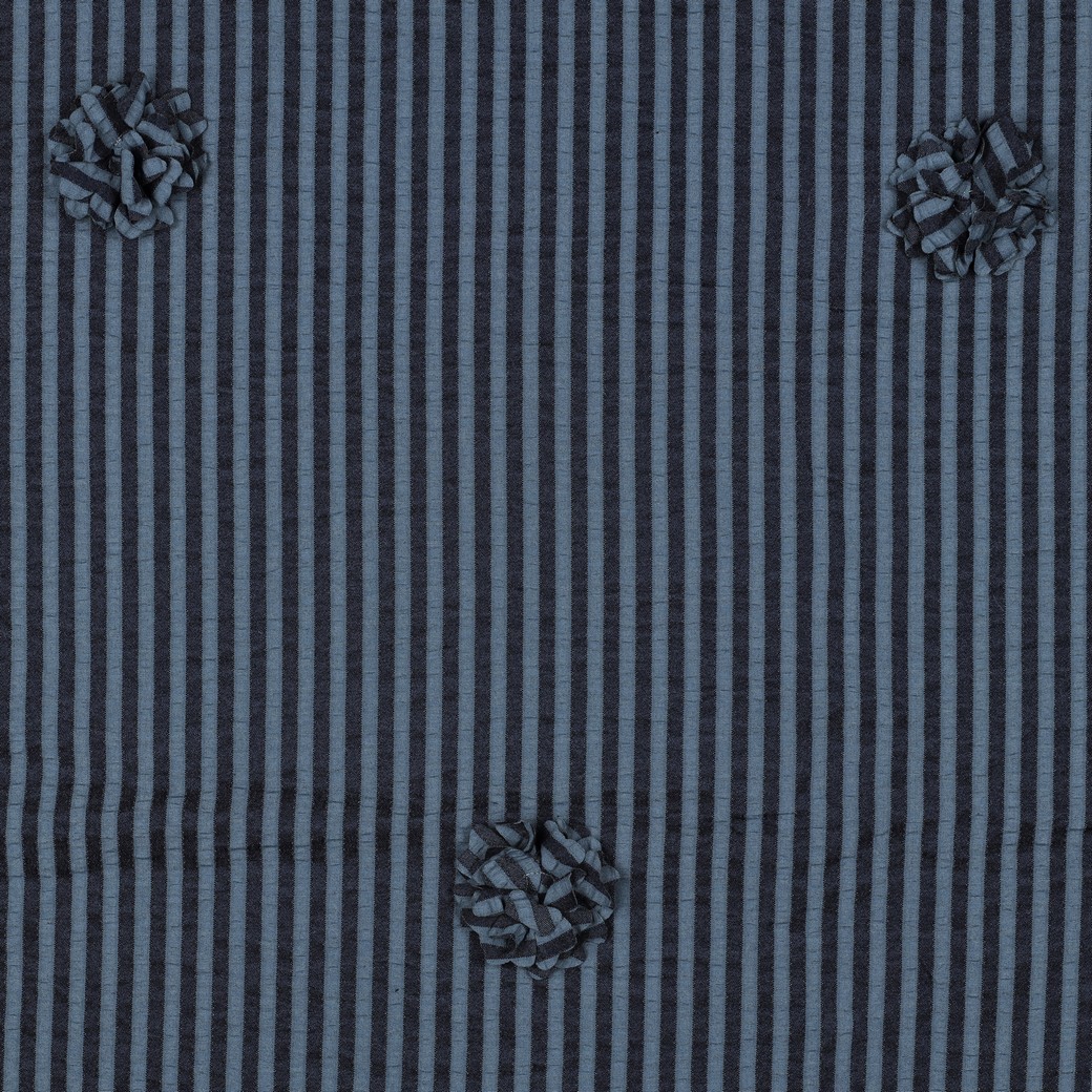 Viscose Seersucker rayé fleurs relief – Image 6