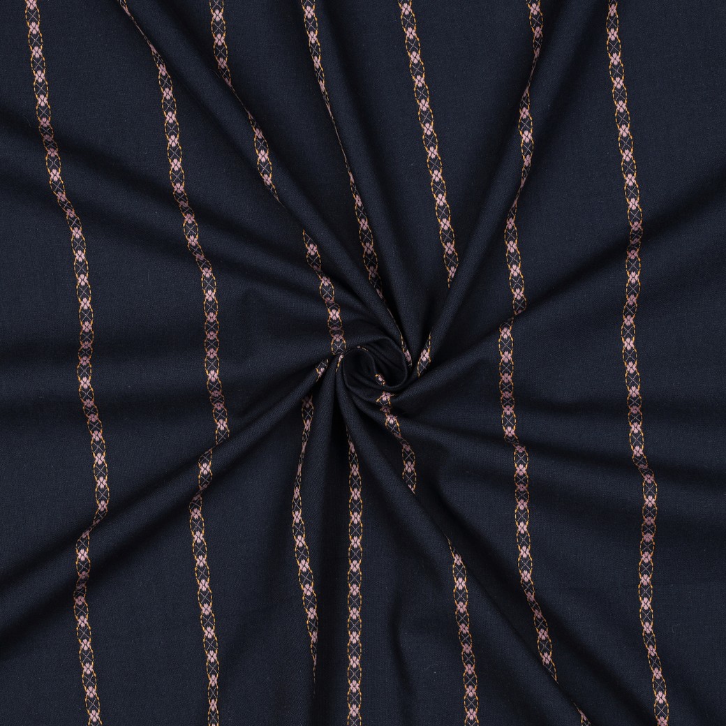 Voile de coton jacquard lignes brodées – Image 3