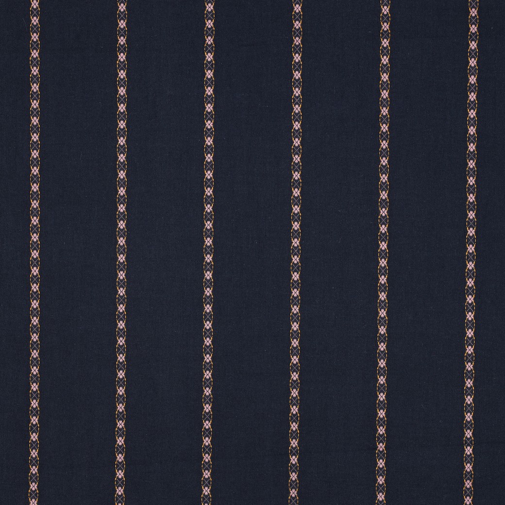 Voile de coton jacquard lignes brodées – Image 6