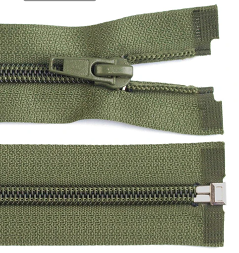 Fermeture séparable nylon 65 cm bleu vert olive