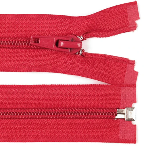 Fermeture séparable nylon 65 cm rouge