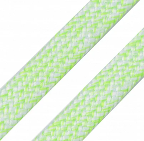 Cordon plat 10 mm vert et blanc