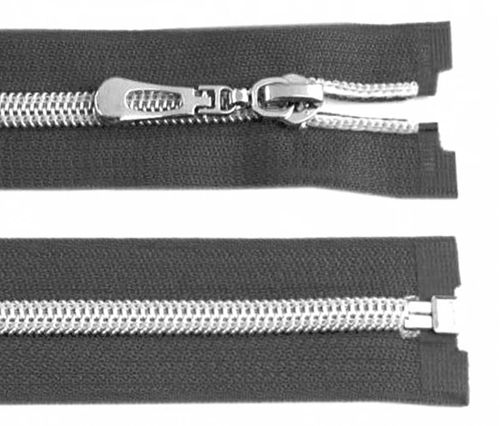 Fermeture séparable nylon 75 cm gris argent