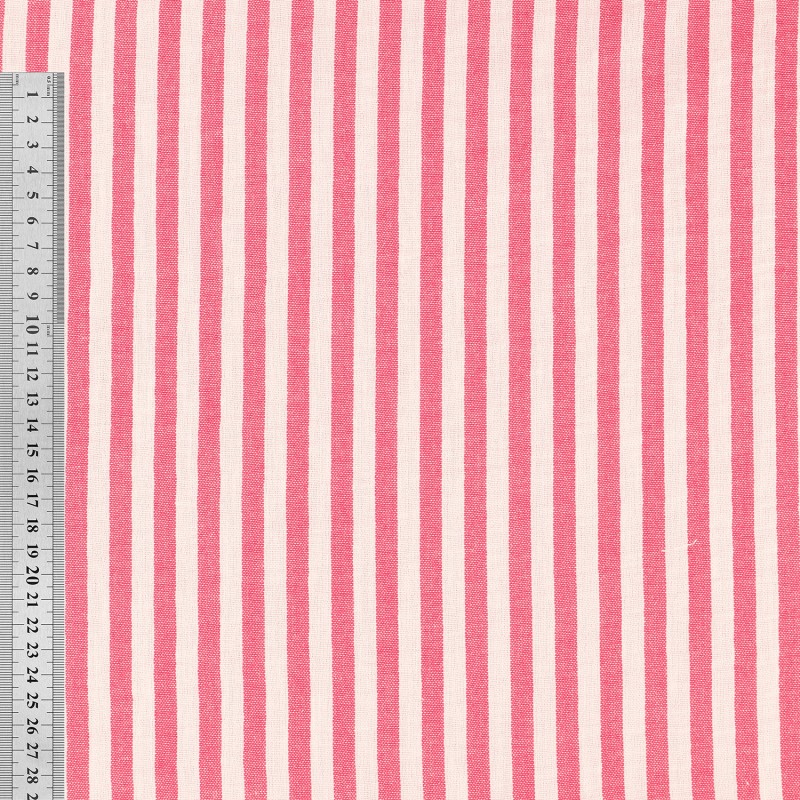 Tissu Etamine Tissé Teint Rayure Fine rose
