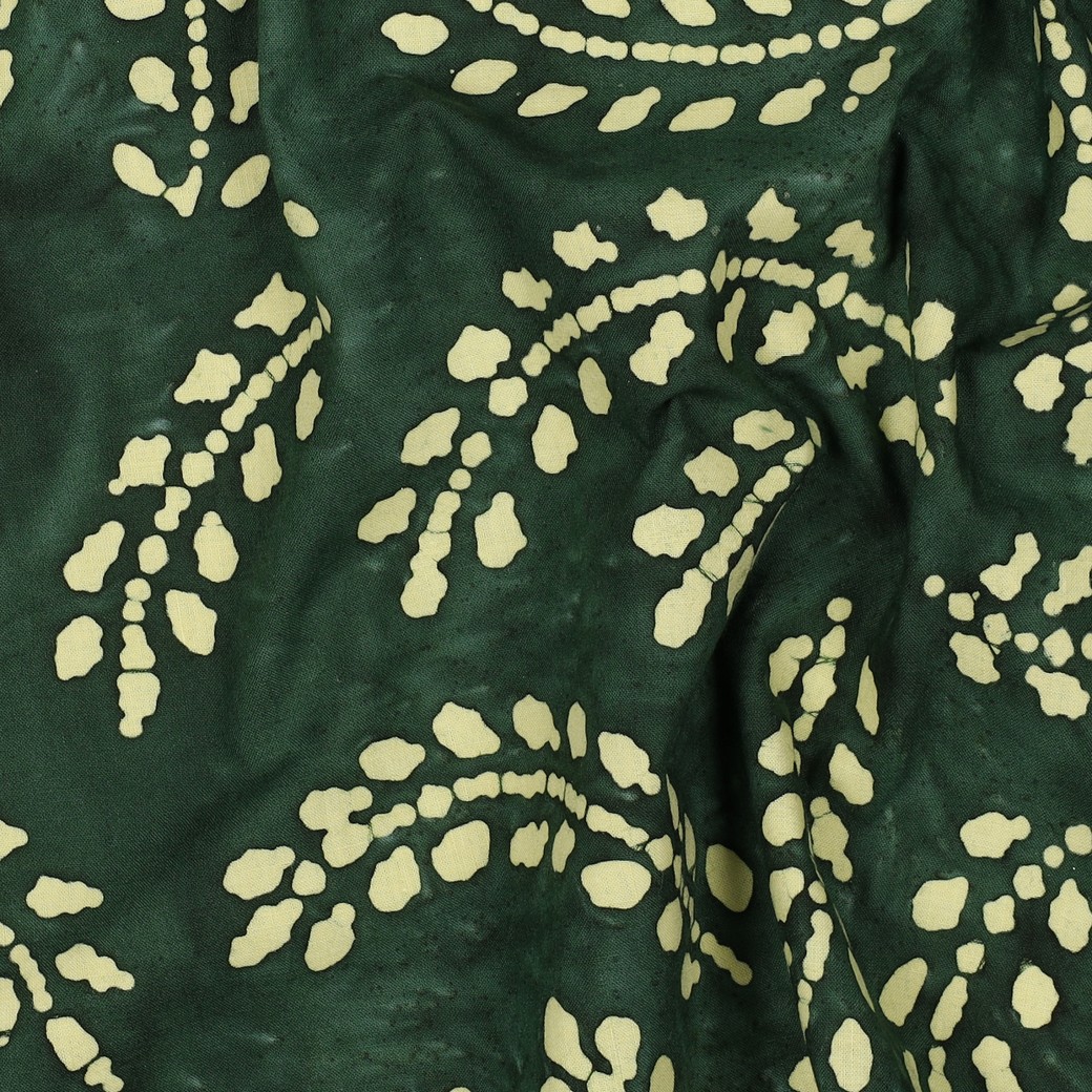 Coton batik feuillage vert – Image 2