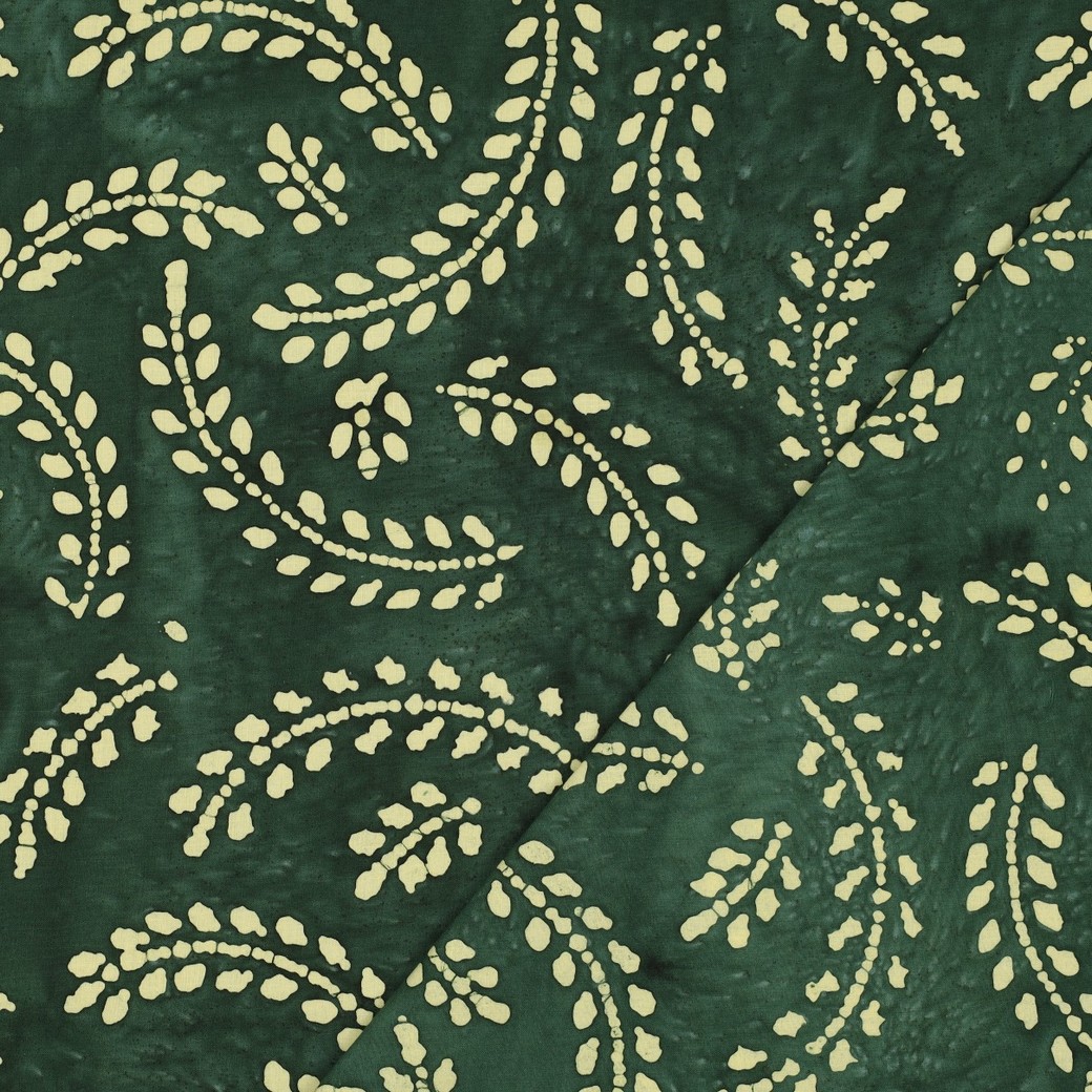 Coton batik feuillage vert – Image 3