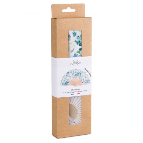 Kit éventail grand modèle Liberty fleurs bleues