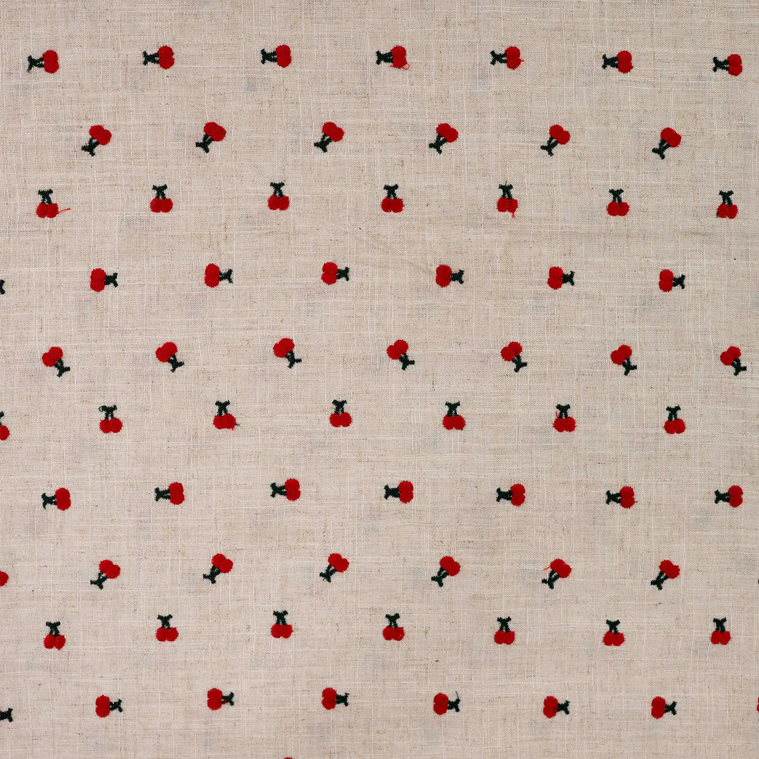 Lin viscose brodé Cerise – Image 7