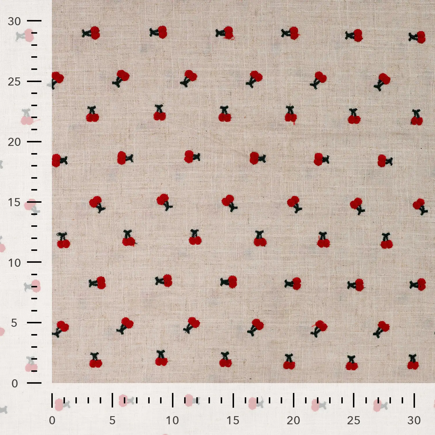 Lin viscose brodé Cerise – Image 5