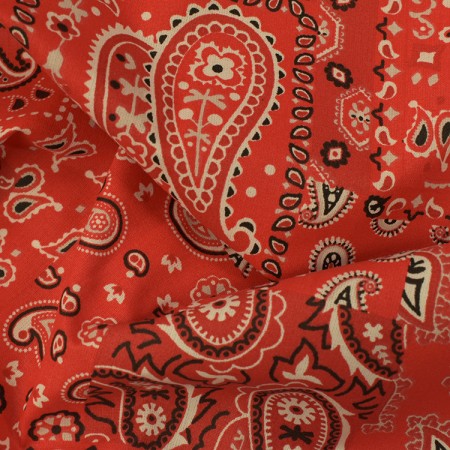 Percale de coton Farwest rouge