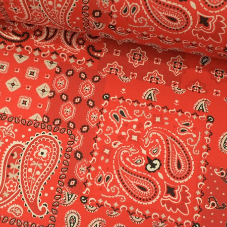 Percale de coton Farwest rouge