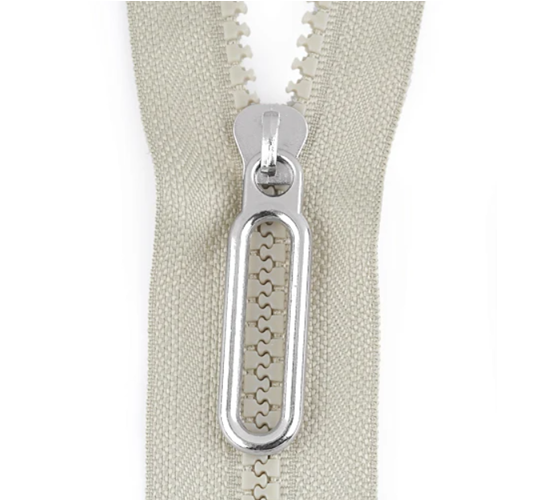 Curseur languette ovale argent pour injecté 5mm