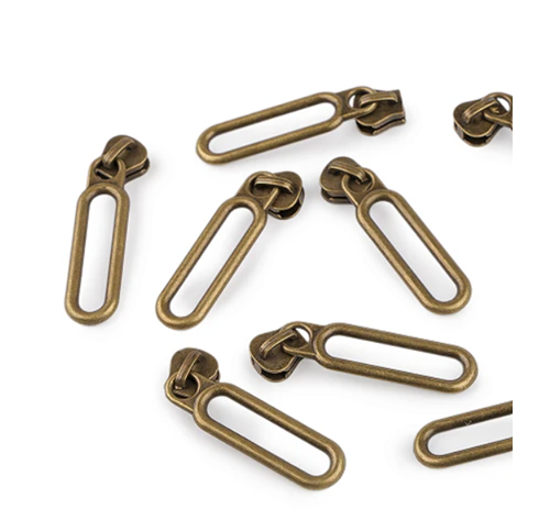 Curseur languette ovale bronze pour injecté 5mm