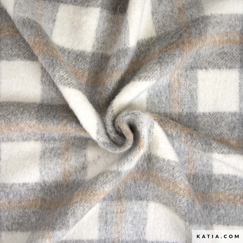 Tissu manteau plaid gris – Image 4