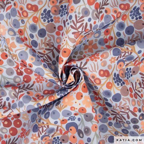 Tissu waterproof déperlant Katia berries
