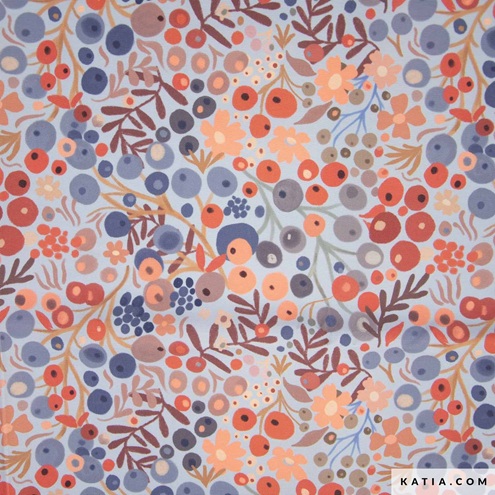 Tissu waterproof déperlant Katia berries – Image 3