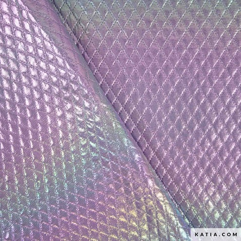 Tissu matelassé polyester holographique irisé sunset