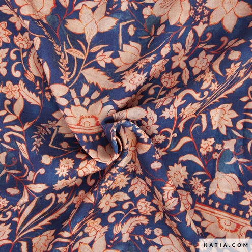 viscose rayonne satin fleurs indiennes