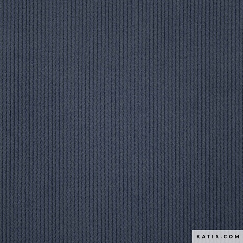 Velours côtelé corduroy fin bleu jean Katia – Image 3