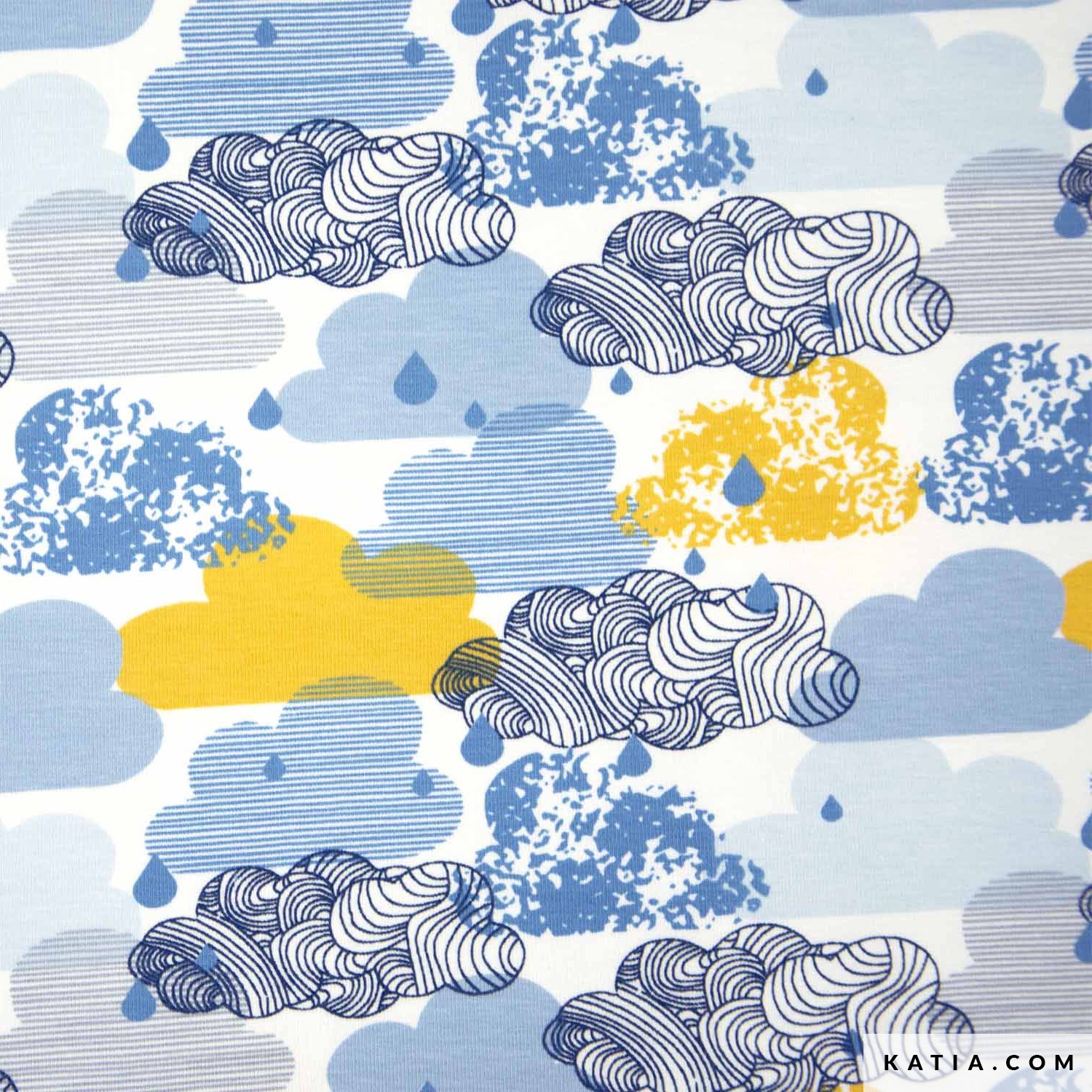Jersey coton nuage pluie Katia
