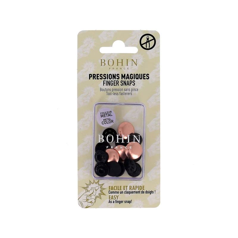 Boutons pression magiques métal sans pince 14 mm – or rose