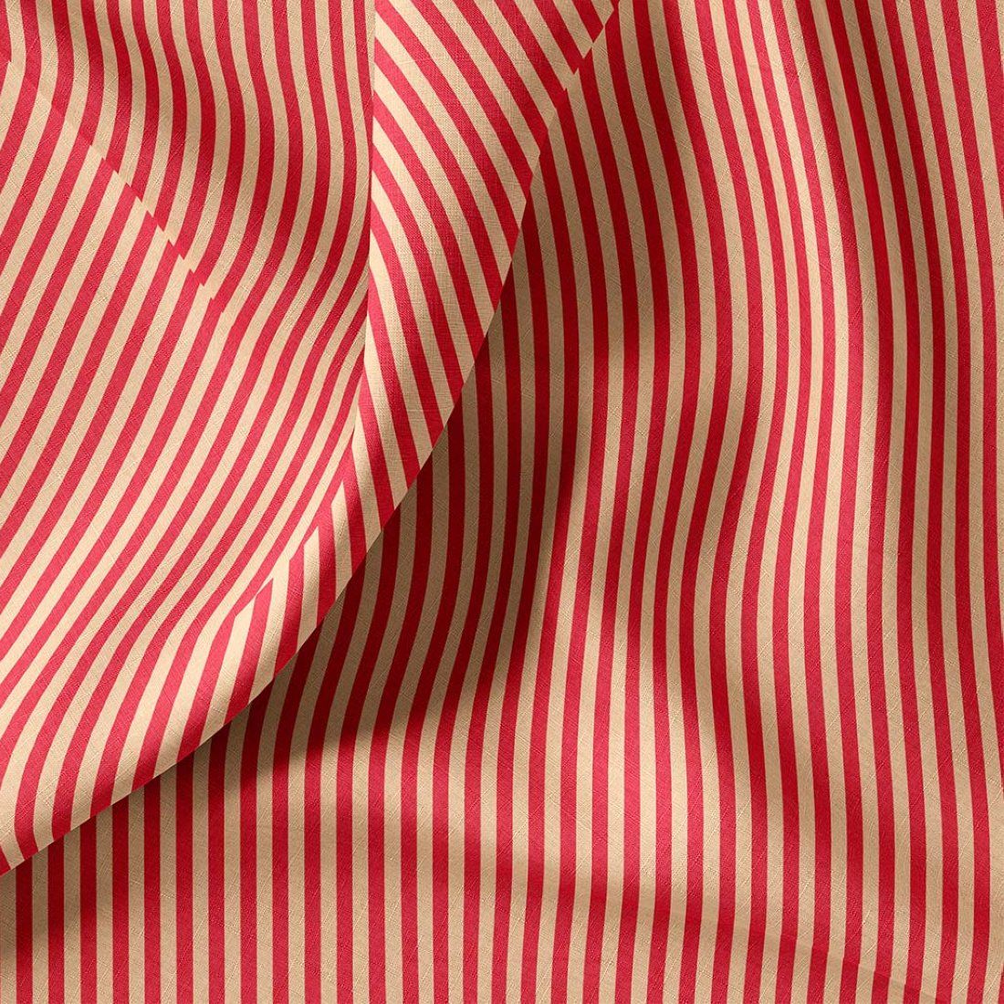 Coton fines rayures peau et cerise