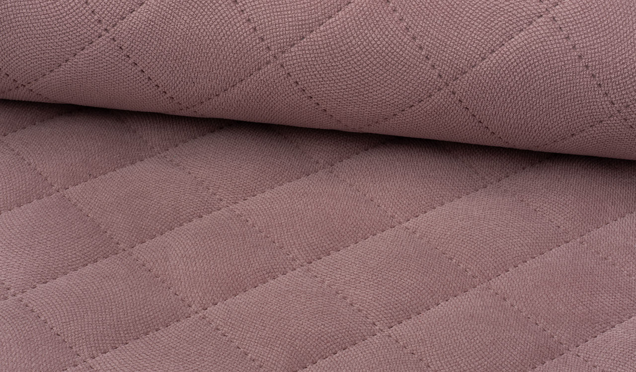 Velours matelassé carré vieux rose