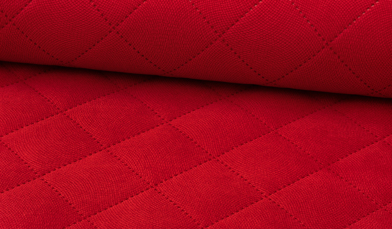 Velours matelassé carré rouge