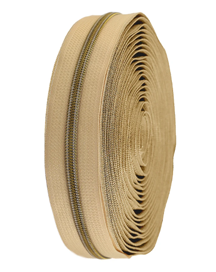 Fermeture éclair nylon 5 mm chameau bronze