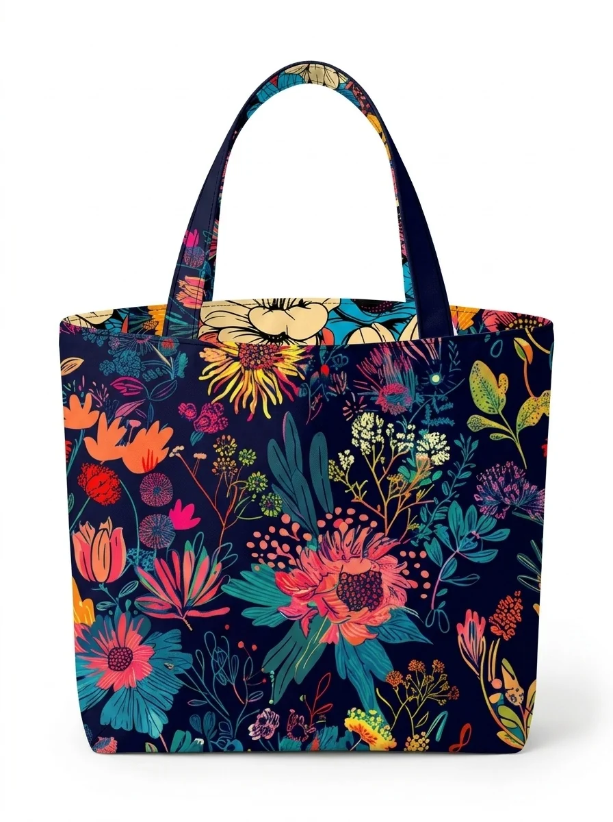 Coupon grand sac cabas pop floral reversible