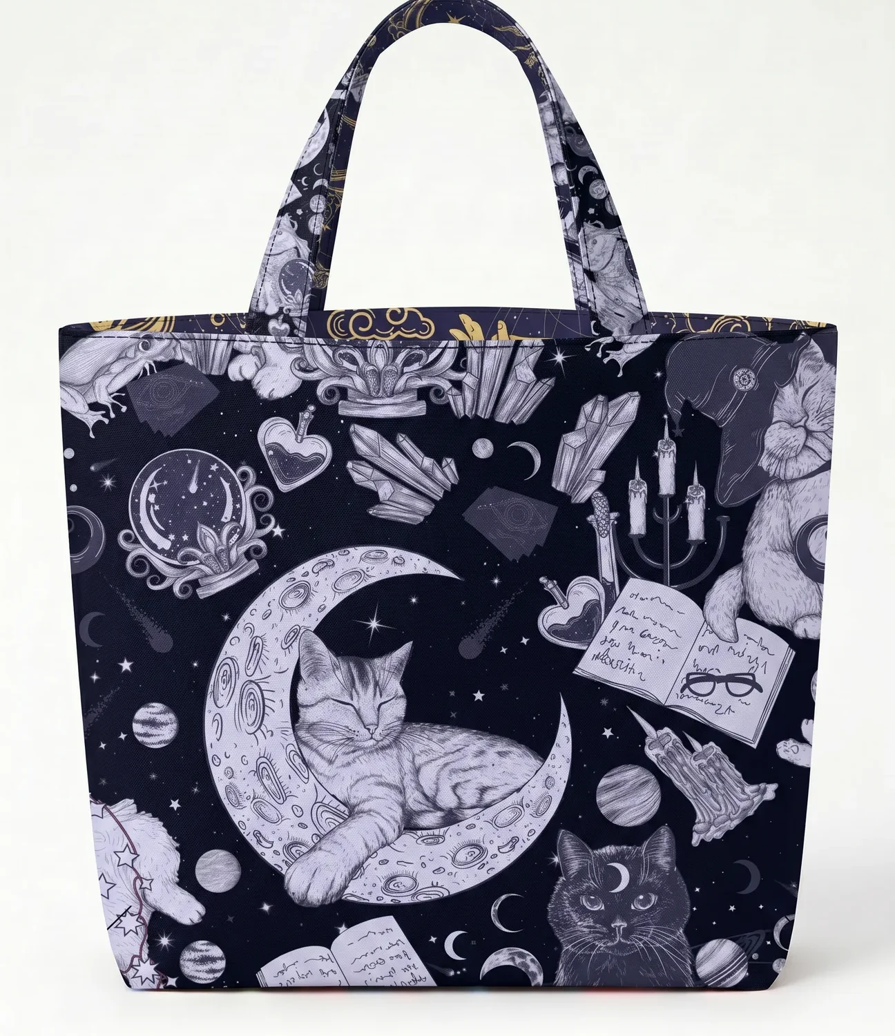 Coupon grand sac cabas chat cosmique reversible
