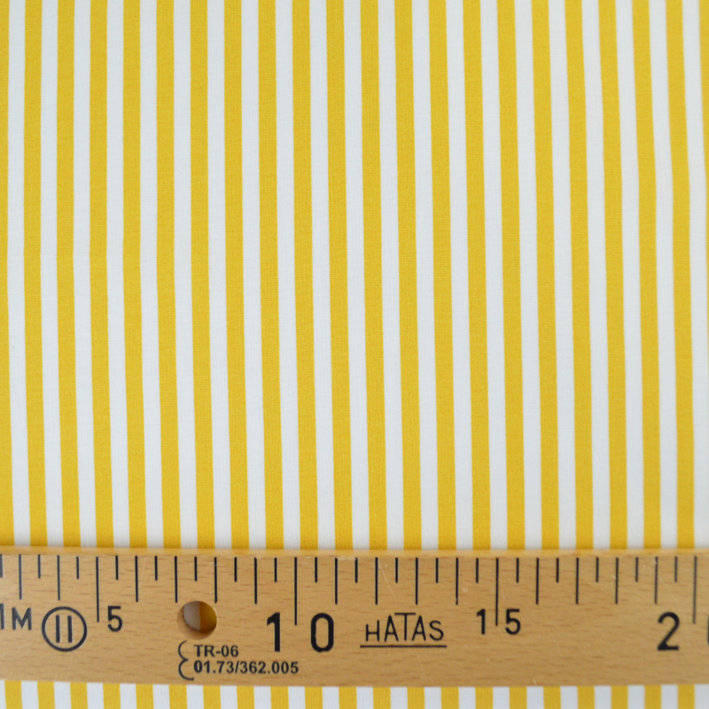 Coton fines rayures jaune et blanc – Image 3