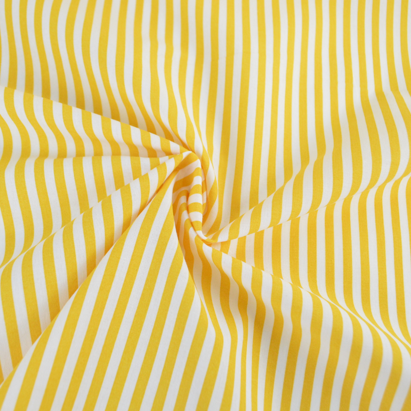 Coton fines rayures jaune et blanc